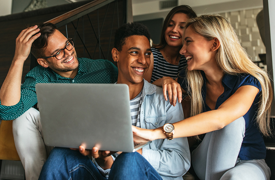 Group of diverse young adults