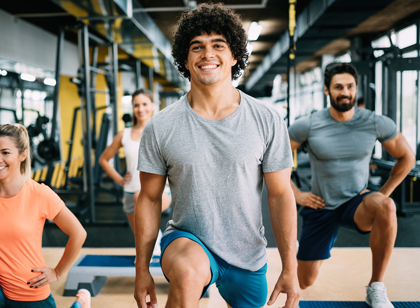 Residents at the gym