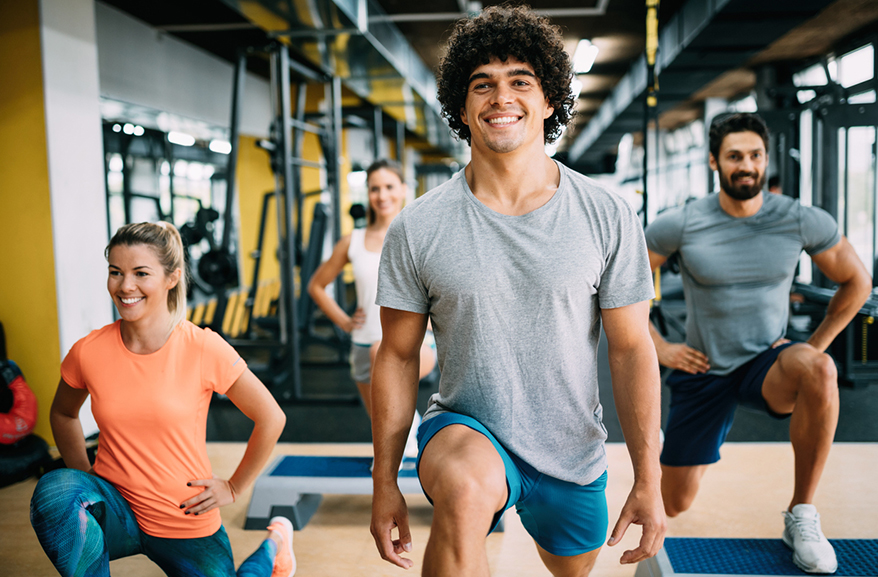 Residents at the gym